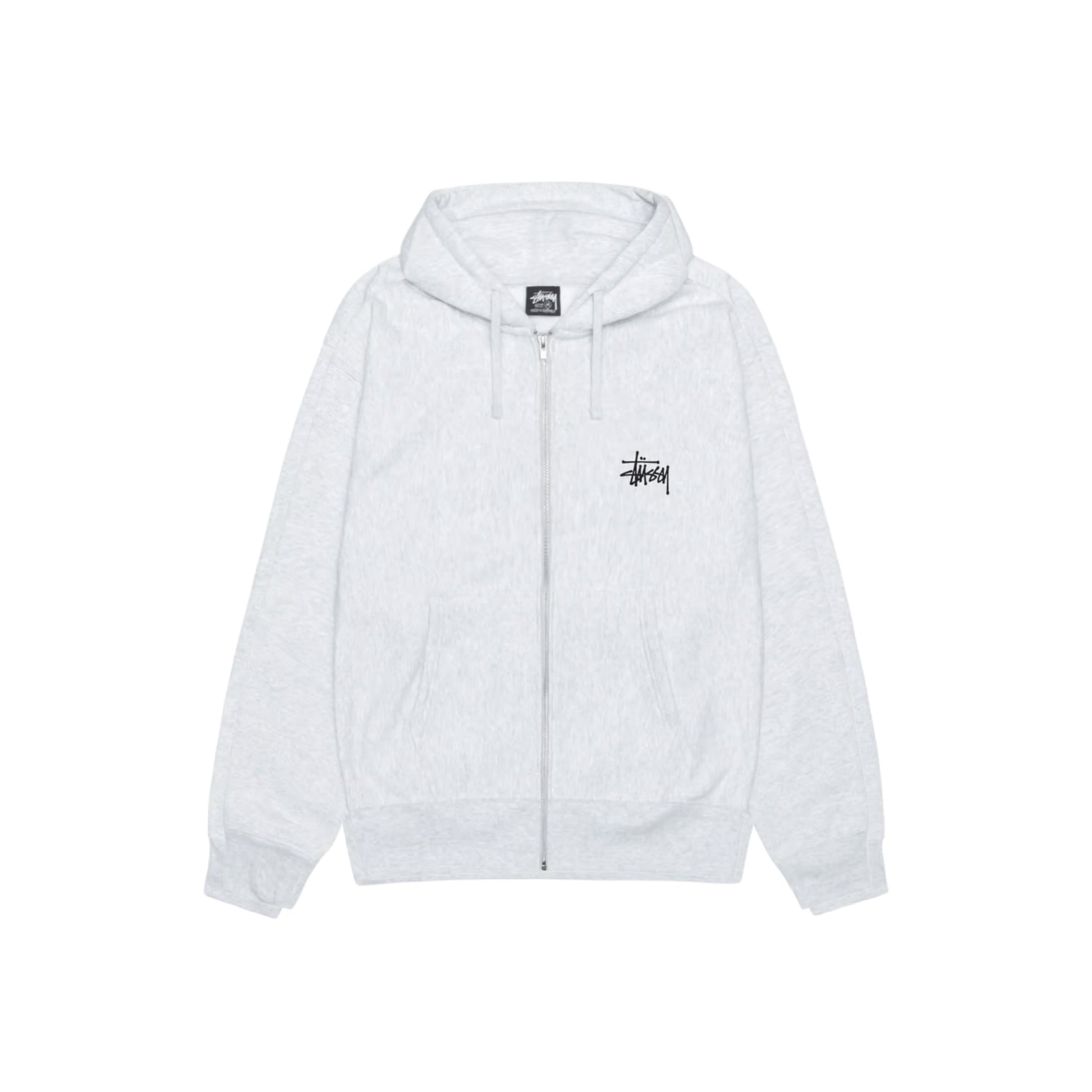 BASIC STÜSSY ZIP HOODIE - זקט סטוסי לבן - SNOWKICK’S