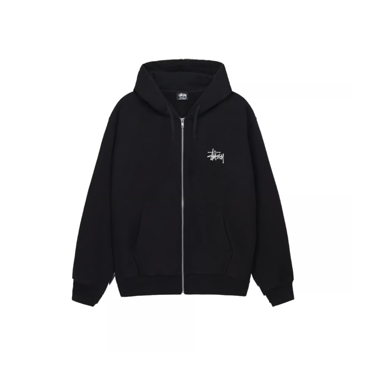 BASIC STÜSSY ZIP HOODIE - זקט סטוסי שחור - SNOWKICK’S
