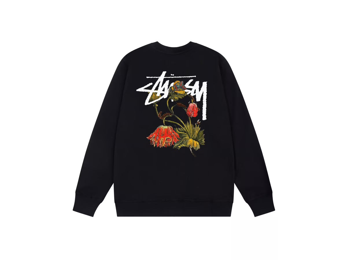 Stussy Spring20 Blossom Hoodie - פוטר סטוסי שחור - SNOWKICK’S