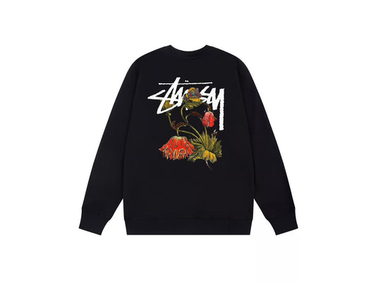 Stussy Spring20 Blossom Hoodie - פוטר סטוסי שחור - SNOWKICK’S