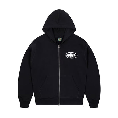 Cortiez zipped hoodie - ז'קט קורטיז שחור - SNOWKICK’S