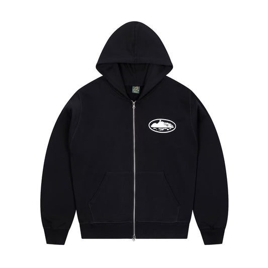 Cortiez zipped hoodie - ז'קט קורטיז שחור - SNOWKICK’S