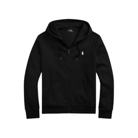 Ralph Lauren Black Double-Knit Full-Zip Hoodie - ז׳קט ראלף לאורן - Snowkicks